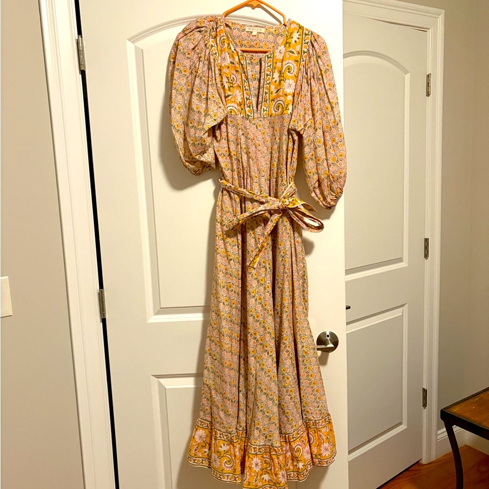 Bohemian Long Sleeve Dress - Orange and Pink